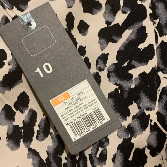 New Mossimo women’s pencil skirt midi leopard pockets size 10 office artsy boho - Picture 11 of 15